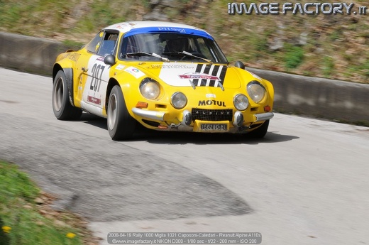 2008-04-19 Rally 1000 Miglia 1021 Caposoni-Caledari - Reanult Alpine A110s